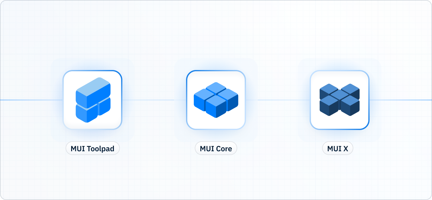 Logos for all the high-level MUI products.